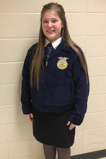 FCMS FFA Jr. Prepared Public Speaking Member Chloe Pulliam